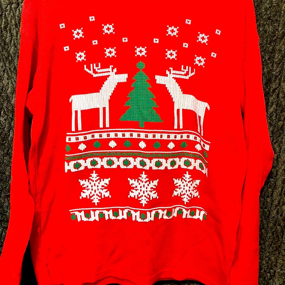 Ugly Christmas Sweater - Long Sleeve T-shirt from OVB- Old Varsity Brand. Size L